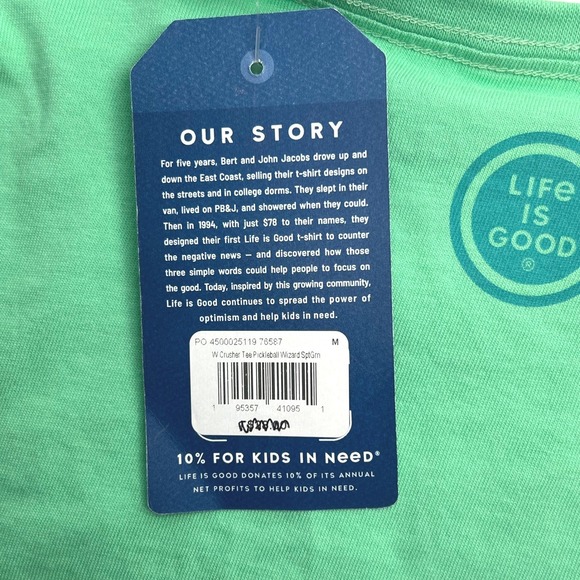 Life is Good Womens Pickleball Wizard Crusher‎ Tee T-Shirt - Green - Picture 6 of 11